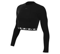 NIKE DX2315-010 W NSW Crop Tape LS Top Maglia Lunga Black/Dk Smoke Grey XS