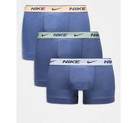 Nike - Essential - Confezione da 3 boxer aderenti in cotone color blu slavato con fasce in vita colorate 52