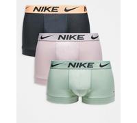 Nike - Essential - Confezione da 3 boxer aderenti in microfibra color menta, antracite e rosa-Multicolore 46