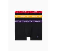 Nike - Essential - Confezione da 3 paia di boxer aderenti neri in cotone con vita elasticizzata viola/gialla/rossa-Nero 48