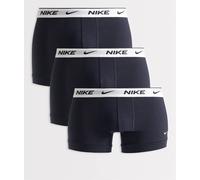 Nike - Essential Cotton Stretch - Confezione da 3 paia di boxer aderenti neri con elastico bianco in vita-Nero 48