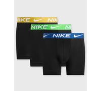 Nike - Essential - Confezione da 3 boxer in microfibra neri con fascia in vita gialla/verde/blu con logo-Nero 50