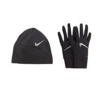 Nike Essential Running Set - guanti e berretto S/M Black/Grey man Dri-Fit