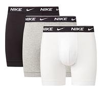 Nike Everyday - Boxer da Uomo in Cotone Elasticizzato, 3 Pezzi, Bianco/Grigio mélange/Nero, XS