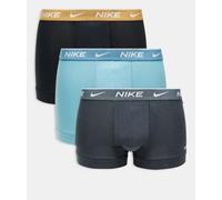 Nike - Everyday - Confezione da 3 boxer aderenti in cotone elasticizzato blu/neri/grigi-Multicolore S