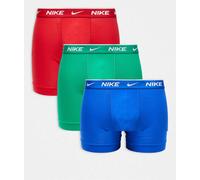 Nike - Everyday - Confezione da 3 boxer aderenti in cotone elasticizzato verde/blu/rosso-Multicolore L
