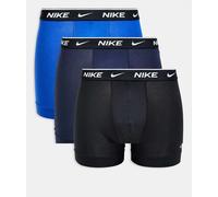 Nike - Everyday - Confezione da 3 boxer in cotone elasticizzato neri e blu-Nero S