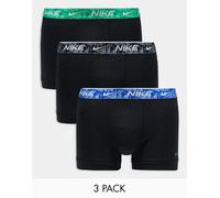 Boxer Nike Trunk nero puro verde blu (3 unità) - S