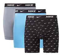 Nike Everyday Cotton Stretch Boxer Briefs 3Pk da Uomo Swoosh Print/Grey/Uni. Blue S