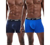 Nike - Everyday Cotton Stretch - Confezione da 2 boxer in cotone elasticizzato blu S