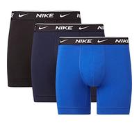 Nike Underwear Uomo Essential Boxer Briefs Pacco da 3 - vestibilità Aderente, Materiale Elasticizzato, Elevato Comfort, Obsidian/Game Royal/Black, L