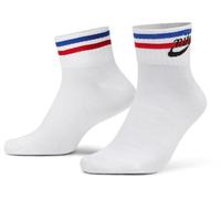 NIKE Everyday Essential Socks - Calzini da 3 pezzi, Bianco / Rosso, 43-46