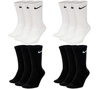Nike Everyday Lightweight Crew SX7676 - 6 paia di calzini da tennis, bianco e nero, taglia: 38-42, bianco nero, 38-42