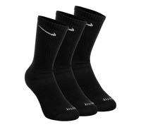 Nike Training - Everyday Cushioned Plus - Confezione da 3 paia di calzini ammortizzati neri-Nero S