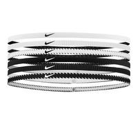Nike Flex Classic Slim Headbands 6PK Fasce Elastiche Sottili per Capelli Sport W/B (6 unità)