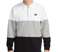 Nike FB7797-100 M NK Club+ Knit LS Top CB Maglia Lunga Uomo White/Dk Grey Heather/Black/Black Taglia M