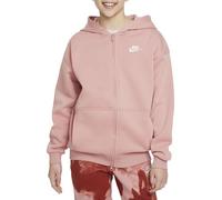 Nike FD2931-618 G NSW Club FLC OVRSZD FZ LBR Felpa con Cappuccio Bambina Red Stardust/White Taglia L