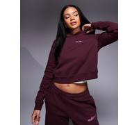 Nike - Felpa con cappuccio corta bordeaux con scritta del logo-Rosso M