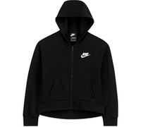 Nike G NSW Club FLC FZ Hoodie Lbr Maglia di Tuta, Nero/Bianco, 8 Anni Bambina