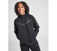Nike Felpa con Cappuccio Full Zip Tech Fleece Bambina Junior, nero 7-8Y