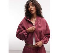 Nike felpa con cappuccio oversize corta con zip, peso medio, rosa M