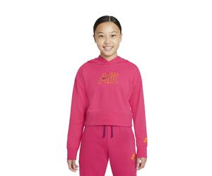 Nike Felpa Crop Top Con Cappuccio Fuxia Ragazza S - Ragazzo