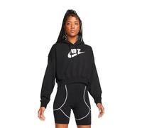 Nike Felpa Crop Top Con Cappuccio Nero Donna L
