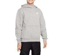 Nike Club Fleece Felpa con cappuccio Junior, Dark Grey Heather/White 10-12Y