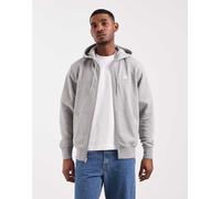 Nike - Felpa grigia in spugna con cappuccio e zip-Grigio 2XL