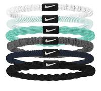 Nike Flex Hair Tie N100.9194.113.OS - Set di 6 elastici per capelli da donna, in poliestere e spandex, colore: Bianco/Glacier Blue/Bianco, taglia unica