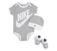 Nike Hat, Bodysuit And Bootie Three Piece Set Calzini, Abbigliamento Sportivo Grigio, 0-6 Mesi Bimbo