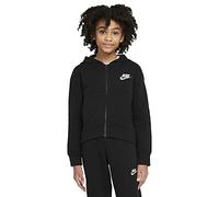 Felpa per ragazze Nike Sportswear Club Fleece FZ Hoodie G - Nero (L)