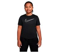 Nike Girl's Top G Nk DF One SS Top Gx, Black/White, DD7639-010, L