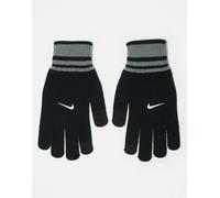 Nike - Guanti touch screen in maglia tecnica neri e grigi-Nero L