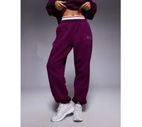 Nike - Gym Life Swoosh - Joggers oversize bordeaux con dettaglio stile boxer e logo-Rosso XS