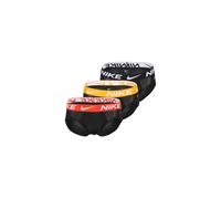 NIKE Hip Brief Dri-Fit Essential Micro, Slip da Uomo in Microfibra, Pack da 3 (IT, Testo, XL, Regular, Regular, Black/Black Gold/Black Red)