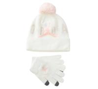 Jordan Set da Ragazzi Cappello e Guanti Pom Beanie Bianco Codice 9A0869-782 Bianco