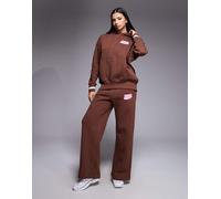 Nike - Joggers a fondo ampio marroni oversize a vita alta-Marrone S