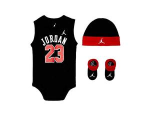 Nike Jordan 23 Jersey Set Canotta Cappuccio Calzini 0 mesi Nero 023