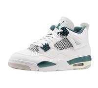 Nike Jordan Air 4 Retro unisex da adulto, Bianco/Bianco/Grigio neutro/Verde ossidato, 44 EU