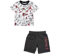Nike Jordan Completo t-Shirt e Bermuda Bambino Bimbo Black 65A398 12M74cm