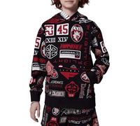Nike Jordan Felpa da Ragazzi con Cappuccio MJ Essentials all Over Printed Nera Codice 95D741-023