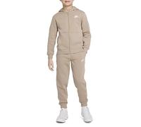 Nike K NSW Club FLC FZ Tracksuit Tuta da Ginnastica, Khaki/White, L Unisex Bambino