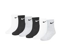 Nike Kids 6-Pair Crew Socks Shoes Black/White/Grey 10C-3Y