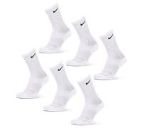 Nike Kids Crew 6 Pack Unisex - Calze Bianco - Taglia 34 - 37.5 - Algodón White 34 - 37.5