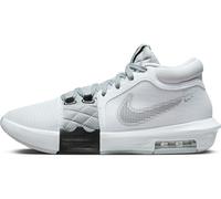 Nike Lebron Witness VIII, Basketball Shoe Uomo, White/Black-Lt Smoke Grey, 44 EU