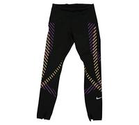 Nike Leggings da Donna Speed 7_8 Runway Gx, Donna, Collant, CU3288, Nero/Argento Lucido, L