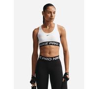 Nike Ls Pro Elast Logo W - Bra Training - Donna - Bianco L