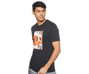 Nike M J Jordan Air SS Crew T-Shirt, Uomo, Black/Infrared 23, L