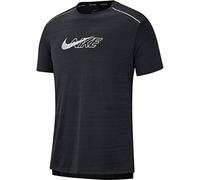 Nike M Nk DF Miler SS Flash NV, T-Shirt Uomo, Black/(Reflective Silv), XL